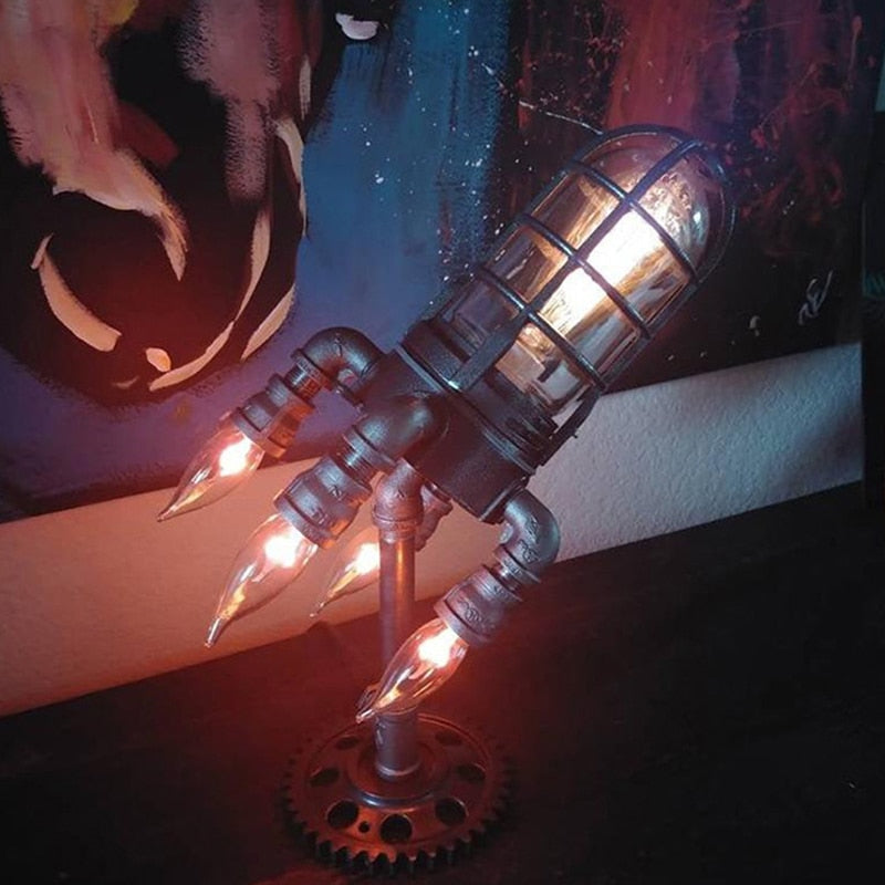 The Z1 Steampunk Rocket Lamp