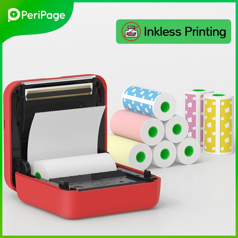 Peripage A6 Photo Printer Notes Sticker Label Printing Machine Wireless Bluetooth Mini Portable Printer Marker 8 Kinds of Color