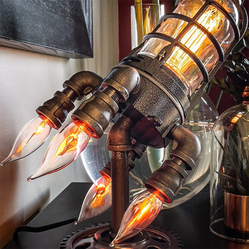 The Z1 Steampunk Rocket Lamp