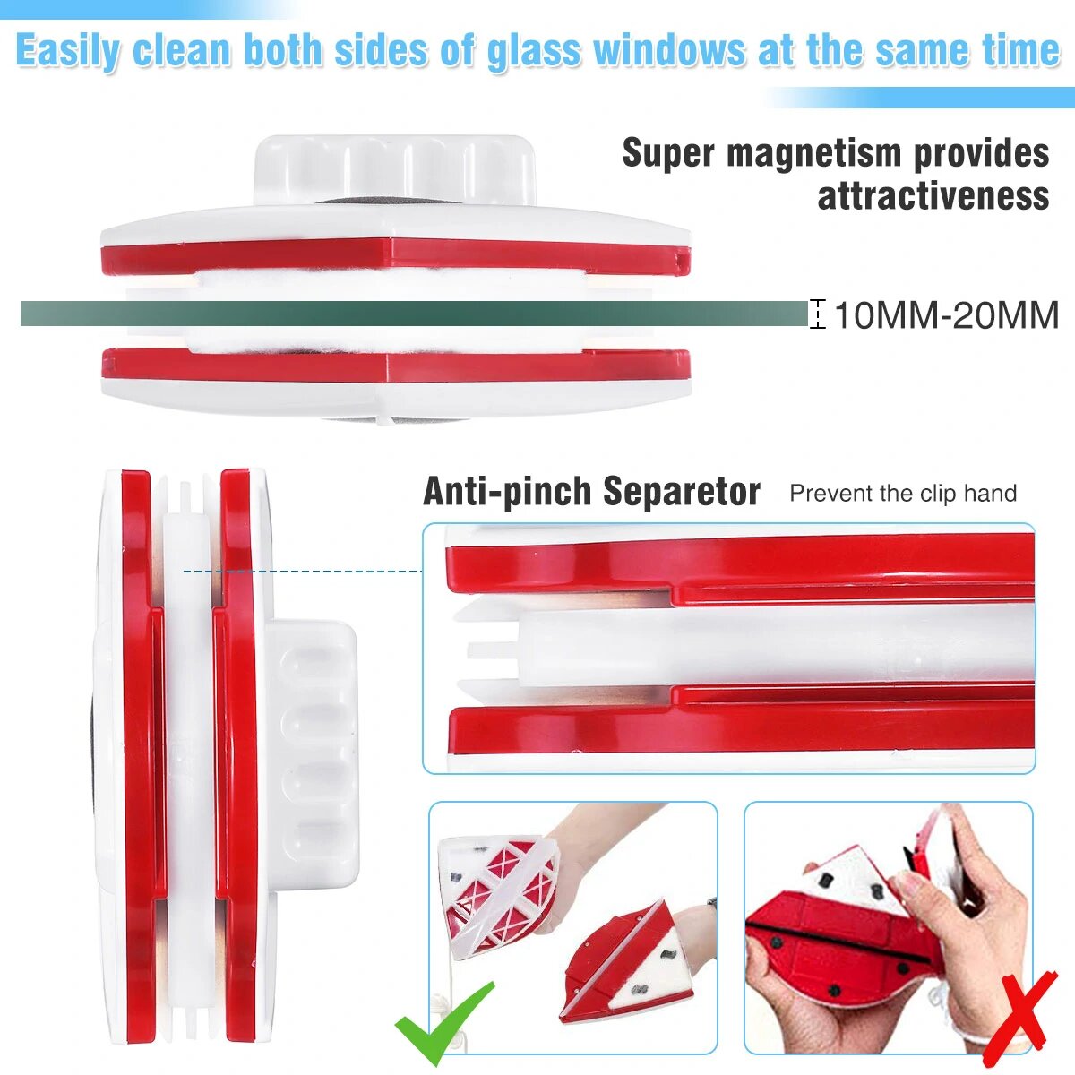 The Z1 Double-sided Magnetic Window Cleaner